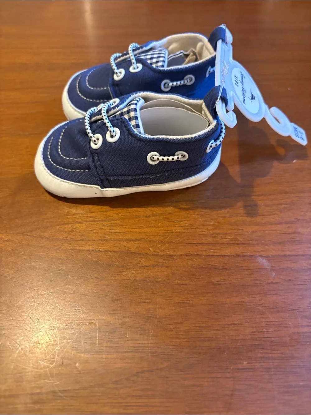 Tommy Bahama Navy and White Baby Boat Shoes